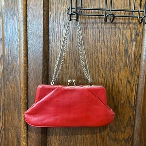 Red Leather Hobo International Clutch